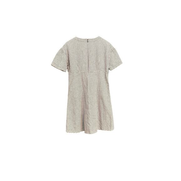 Lands’ End Casual Linen-Blend Dress Womens Size 8 Blue White Stripe Beachy Coast - Picture 2 of 6